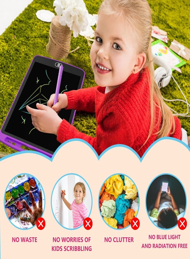 Electight 10 Inch LCD Writing Tablet, 3PCS Colorful Doodle Board Drawing Tablet, Eye Protection Drawing Pads with Lock & Erase FUNC, Educational Learning Toys for 3 4 5 6 7 8 Year Old Boys and Girls - Image 4